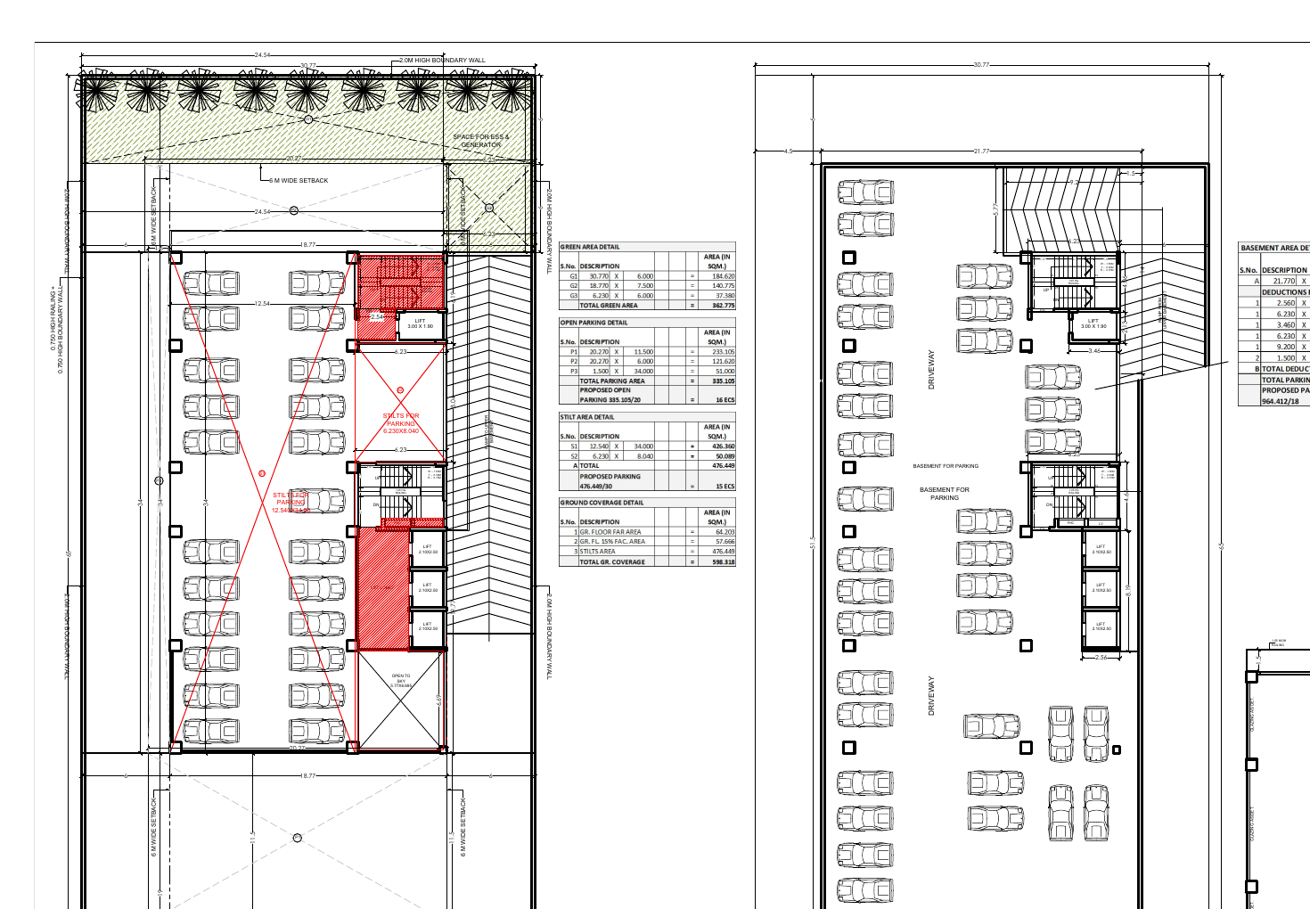 Proposed site and basement planning for Plot O-9 Sector 22E